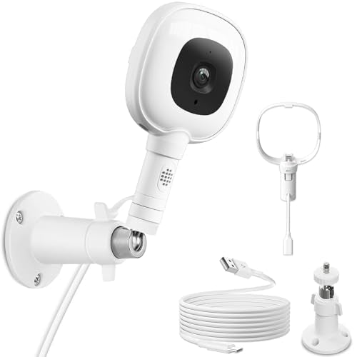 Wall Mount for Nanit Pro Baby Monitor, Baby Monitor Charger Mount with 10FT Power Cable and Type-C Charging Port, Adjustable Holder Stand Fully Enclosed Housing & Easy to Install (Camera not Included） - size: 3.5 Inch