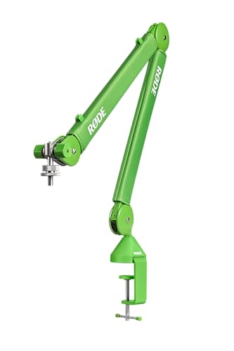 RØDE PSA1+ Professional Studio Arm with Spring Damping and Cable Management (Green) | Parallelogram Spring Design, Supports 94g-1.2kg, 37 Horiz and 34 Vert, Includes Clamp, Desk Insert and 3/8→5/8 Adapter - color: Green