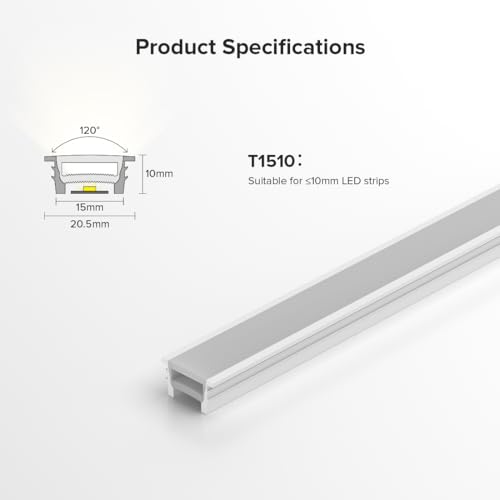 BTF-LIGHTING Silicone LED Channel System 9.8Ft Flexible Milky White Cover DIY Spotless Tube for ≤10mm Width LED Strip,Neon Rope Light Channel Diffuser, for Kitchen Cabinet, Room, Patio(No LED Strip) - size: 9.8FT, style: 15X10mm