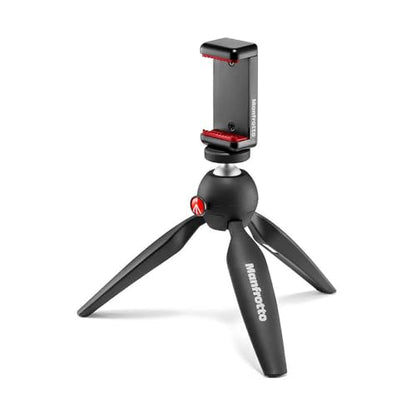 Manfrotto Mini Tripod with Universal Smartphone Clamp, Made in Italy, for iPhone with or Without Case, CSC, Vlogging, Videography, MKPIXICLMII-BK - style: Black Tripod Kit with Universal Smartphone Clamp, Made in Italy