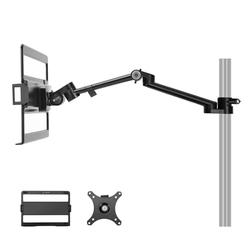 TARION Modular Desktop Arm Mount - 48cm / 19" Single Desk Stand with Tablet Holder & VESA Mount for Laptop Monitor 360° Adjustable - Compatible with 35mm Rod Lite Z Desktop - Titanrig Arm X - size: Arm X (Monitor / Laptop)