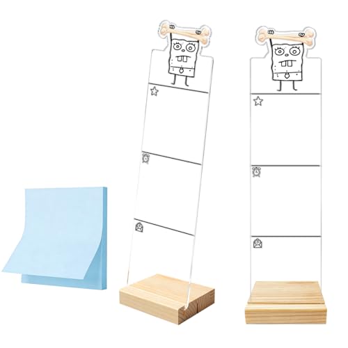Monitor Memo Board Computer Monitor Memo Board Sticky Note Organizer Bone Acrylic Desk Accessories Removable Wooden Base Set Sticky Notes 100 Sheets 11.8×3.1 inches - color: Bone