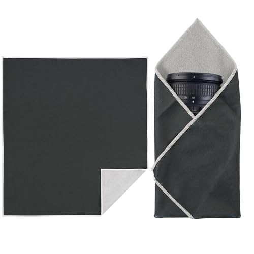 Walking Way Protective Wrap, Self-Adhesive Magic Cloth Camera Wrap, Storage Cloth, Anti-Scratch, Dustproof, Washable Lens Pouch for DSLR, Smartphones, Laptops, Cosmetic (Dark Grey, 13.78 inch) - color: Dark Grey, size: 13.78 inch