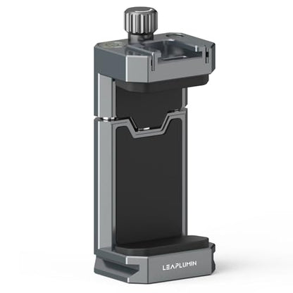 Aluminum Phone Mount for Tripod, Adjustable Phone Tripod Mount with Cold Shoe & Arca Swiss Quick Release Plate,Universal Adjustable Clamp Suitable for iPhone 14 pro/13 Pro/12/11/Samsung - color: Gray