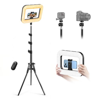 yAyusi Selfie Ring Light Tripod for iPhone, 73" Extendable Selfie Stick Phone Tripod with Light for Cell Phone, Dimmable Tripods Ring Light with Phone Holder and Stand for Video Recording/Live Stream