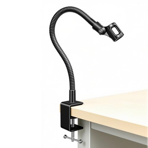 13-INCHS Flexible Gooseneck Microphone Stand with Heavy Duty Desk Clamp for Podcast, Meetings, Lectures, Radio Broadcasting Studio, Live Broadcast Equipment, TV Stations - size: 13-INCH