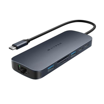 HyperDrive Next 11 Port USB C Hub for Mac, PC, and Chromebook w/ 2 4K60Hz HDMI, 2 USB-A, 2 USB-C Hub 10Gbps,140W Power Delivery, SD & microSD Card Reader, Ethernet, 3.5mm Audio Ports - size: 11 Port USB-C Hub with 2x USB-A