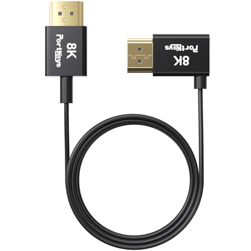 Portkeys 8K HDMI Cable High-Speed HDMI Ultra Thin 10-Core Coaxial Cable, 2.4mm Diameter Cable 19-PIN Full PIN Mapping Support 8K60Hz 4K240Hz for Camera Monitor/PC/TV/Game (1M) - color: Core Coaxial, size: 1M