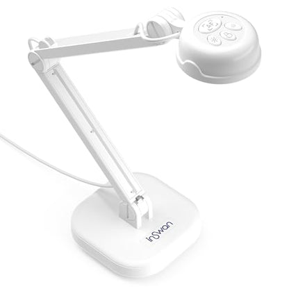 INSWAN INS-1 Classic USB Document Camera/Webcam, 8MP, Built-in LED, Mic | Auto Focus, Plug & Play, Compatible with Windows / Mac / Chromebook for Distance Learning, Live Demo, Online Teaching, White