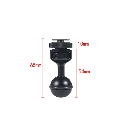 1 Inch Ball Mount Head Adjustable Adapter with Cold Shoe Base for Underwater Camera Case Video Flash (Kit A) - color: Kit A