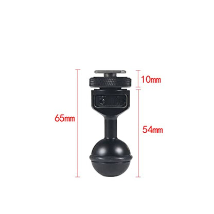 1 Inch Ball Mount Head Adjustable Adapter with Cold Shoe Base for Underwater Camera Case Video Flash (Kit A) - color: Kit A