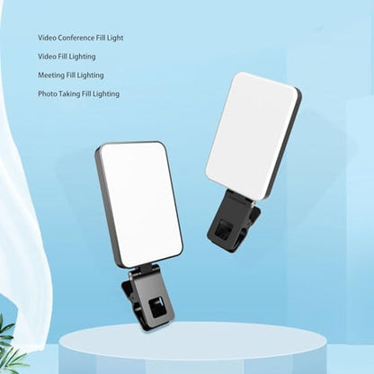 Yunseity Fill Video Conference Light, 3000-6500K, 5 Lighting Modes, 360° Rotation, Rechargeable Selfie Light for Laptop Vlog with Phone, for Photographers, Remote Workers