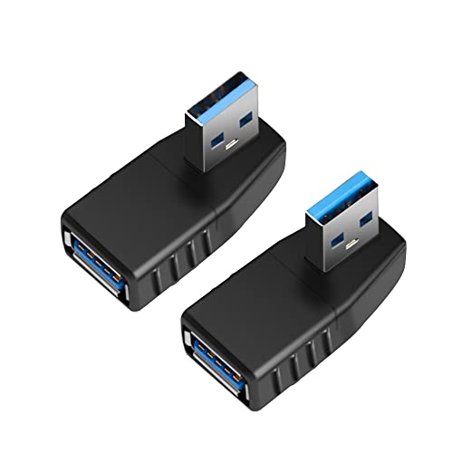 Oxsubor USB 3.0 Adapter 90 Degree Male to Female Coupler Connector Plug Left Angle and Right Angle - style: usb 3.0 adapter left and right