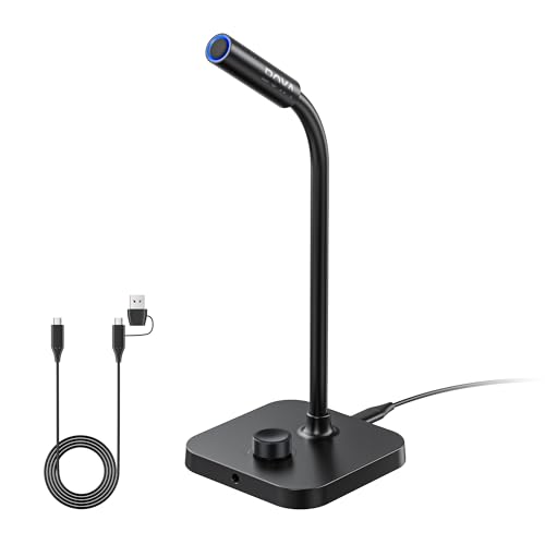 BOYA CM40 Computer USB Microphone for PC, Laptop, Mac & Phones with 192kHz/24-Bit, ENC Noise Cancellation, 0–30 dB Gain, One-Touch Mute, Headphone Monitoring, Gooseneck Microphone for Gaming Podcast