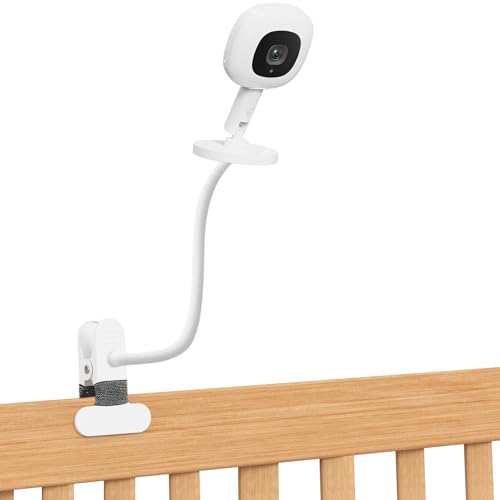 Baby Monitor Mount for Nanit Pro Smart Baby Monitor & Flex Stand, Also for Cameras with 1/4 Screw Stand, Flexible Clip Clamp Mount Adjustable Monitors Holder Without Tools or Wall Damage - size: 7.87 inch