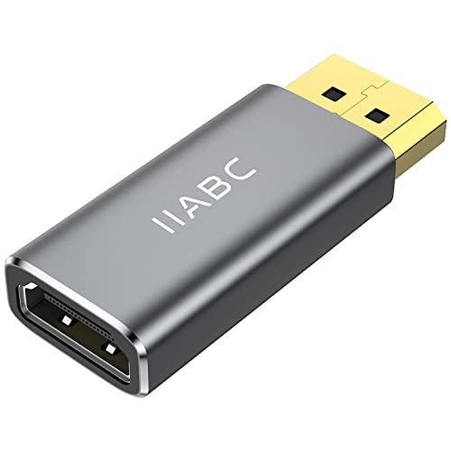 IIABC Displayport to HDMI Adapter 4K 24K Gold Plated Displayport DP to HDMI Female Converter，Uni-Directional Display Port to HDMI Converter Compatible for Lenovo, HP, Dell &More- Grey - size: 1-Pack