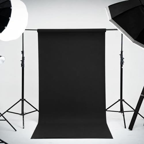 Kate Seamless Paper Backdrop Black Seamless Backdrop Paper Rolls (86''x32.8' Jet) - color: Jet, size: 86''x32.8'