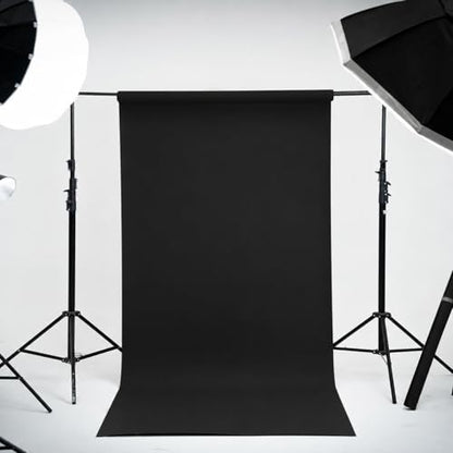 Kate Seamless Paper Backdrop Black Seamless Backdrop Paper Rolls (86''x32.8' Jet) - color: Jet, size: 86''x32.8'