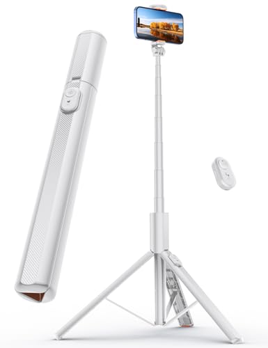 ANXRE 71" Phone Tripod, NT79 Extendable Selfie Stick with 1/4" Camera Mount for Cell Phone＆Camera, Phone Tripod Stand Holder with Remote Compatible with iPhone Android, Camera - color: White