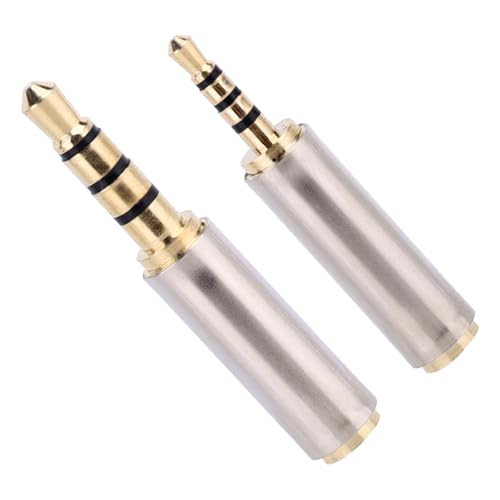 4pcs 2.5mm to 3.5mm & 3.5mm to 2.5mm Stereo/Mono Audio Adapters, Male-to-Female Stereo Audio Converter Jack Adapter for Headphones Smartphones Tablets Mic Television