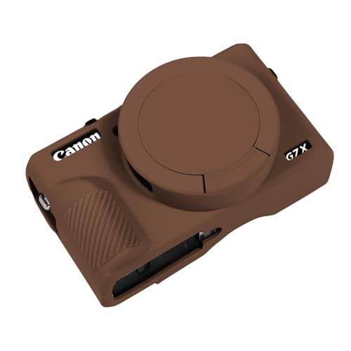 Easy Hood Case for Canon Powershot G7 X Mark III Digital Camera, Soft Silicone Protective Cover with Removable Lens Cover for Canon Powershot G7X Mark III DSLR Camera (Brown) - color: G7X3 Brown