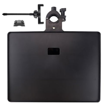 Microphone Stand Tray with Phone Support, Microphone Stand Clamp-On Rack Tray Holder，Universal Sound Card Tray for Live Streaming (Large) - size: Large