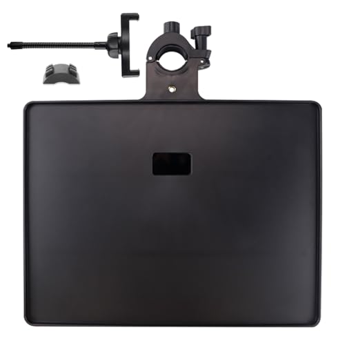 Microphone Stand Tray with Phone Support, Microphone Stand Clamp-On Rack Tray Holder，Universal Sound Card Tray for Live Streaming (Large) - size: Large