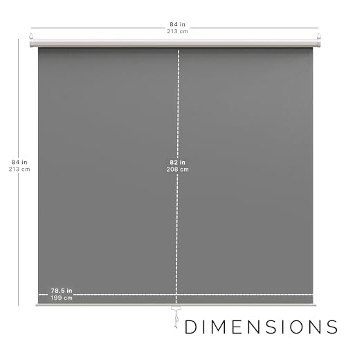 【Wider Style】 KHOMO Gear Grey Screen 84 x 84 inch – Extra Large Pull Down Backdrop – Portable Collapsible Roll Down Projector Screen – Gray Screen for Video, Streaming, and Photography - color: Grey - White Metal Frame
