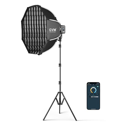 GVM SD80D 80W LED Video Light Kit with Softbox, Bowens Mount, CRI97+, 2700K-7500K Color Temperature, APP Control, and Tripod Stand for Video and Wedding Shooting - size: 80W