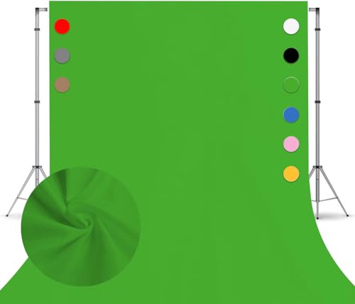 10x10 Ft Polyester Green Photo Backdrop for Photoshoot Background for Photography Screen Video Recording Green Screen Photo Background Streaming Video Shooting - color: Green, size: 10 x 10 ft