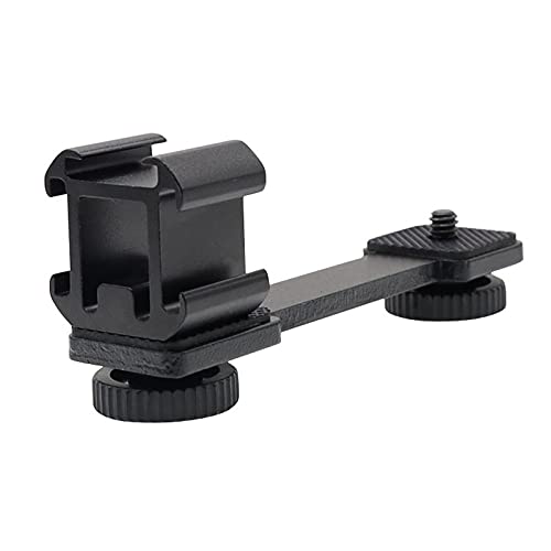 Triple Cold Shoe Mount Extension Bar Bracket with 1/4 Adapter for Zhiyun Smooth 4 DJI Osmo Pocket Osmo Mobile 3 Feiyutech Vimble 2 3-Axis Gimbal Accessories