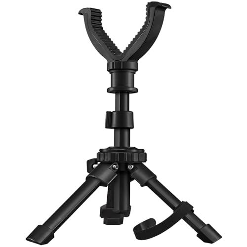 CVLIFE Shooting Rest Tripod - Adjustable Height, 360 Degree Rotation, V Yoke Stand - Portable Rifle Rest for Target Shooting, Hunting and Outdoor Activities - size: 7.5-15"
