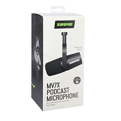 Shure MV7X XLR Dynamic Microphone for Podcasting, Streaming & Vocal Recording - Voice-Isolating Cardioid Mic with Broadcast-Style Design & All-Metal Construction, Black | Xlr Output, Voice Isolation, Dynamic Cardioid Capsule, All-Metal Body, 50-16, 000 Hz