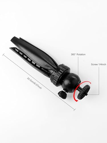 REFLEX CAMERA 1/4" Mount 360° Ball Head Mini Tripod Stand Holder - Portable, Lightweight for DSLR, Webcam & Phones, Strong Stability, Adjustable Angle, for Vlogging, Photography & Filming