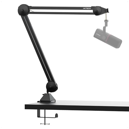 IXTECH Microphone Boom Arm Stand, Heavy Duty Adjustable Mic Stand with Cable Ties, Desk Mount Arm Stand for Gaming Streaming Podcasting. - color: MI06 LARGE