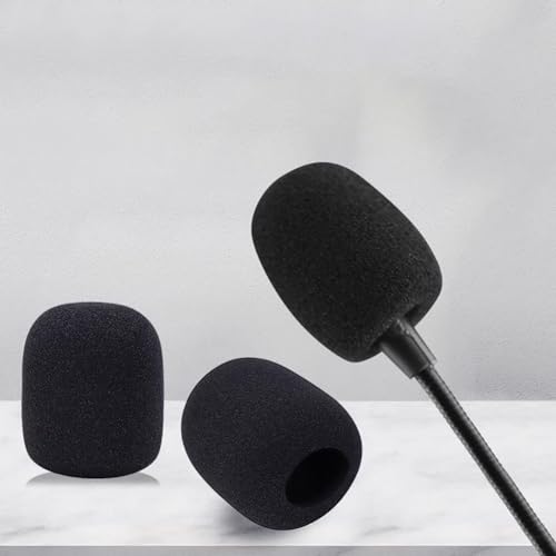4 Pcs Black Microphone Windscreens Foam Mic Covers Furry Headset Covers Lapel Mic Sponge Covers Small Size Microphone Covers for Noise Reduction