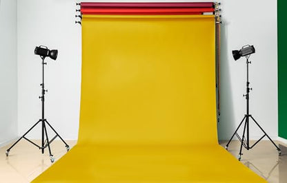 Denny Manufacturing - Seamless Paper Backdrop for Photography, Yellow Seamless Paper Roll - Lemon Yellow (86 in x 36 ft) Includes Free Roll Black Gaffer Tape (2 in x 13 ft) - color: Lemon Yellow, size: 86 in x 36 ft