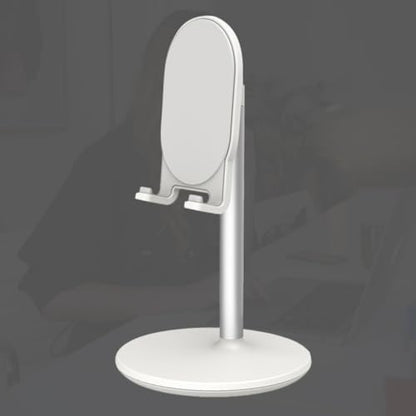 WOONEKY Universal Desktop Phone Stand Bracket for Home and Office Metal Alloy Phone and Tablet Holder Support with Rotatable Base for Live Streaming and Video Calls