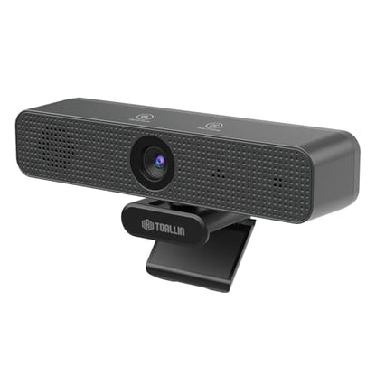 TOALLIN 3-in-1 4K Webcam with Mics and Speaker, AI Tracking & Framing, 5X Zoom, WDR/HDR, All-in-One Conference Camera for Meetings, Streaming, Video Calls