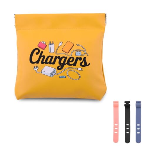 Small Leather Charger Travel Pouch Bag Plugs and Charging Cable Bag Earphone Pocket Pouch Cover Silicone Elastic Cord Organizer Electronic Usb Storage Case Phone Charger Accessories Bags Charge Bags - color: Small Leather Charger Travel Pouch Bag