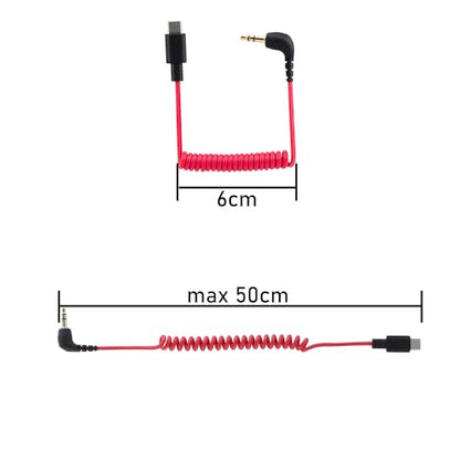 for Rode Wireless GO 2 / ME/Pro USB C to 3.5mm TRS Microphone Adapter Mic Cable, for Hollyland Lark M1 / M2 / MAX / 150 / M1 / MAX Duo DAC Coiled Cable for Android iPhone 15 - color: 3.5MM to USB C