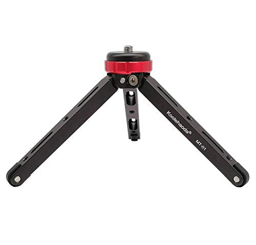 Koolehaoda Mini Tripod Portable Desktop Tabletop Stand CNC Aluminum | 1/4 and 3/8 Screw Mount, For Cameras Camcorder Gimbal Stabilizers, Max Payload 66 Lbs/30Kg - color: MT-01
