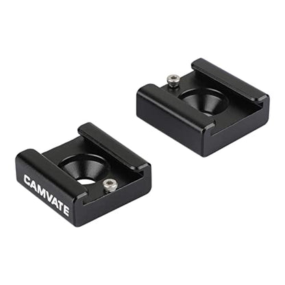 CAMVATE Cold Shoe Mount with 1/4''-20 Hole for Camera Flash Microphone Accessories(2 Pieces) - 0993 - style: 2Piece,black