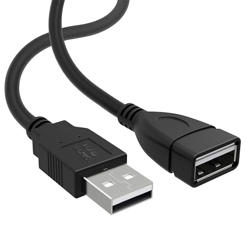 LORDTRONICS 5FT USB Extender Cable Male to Female USB A Male to USB A Female 2.0 Data Transfer and Charging Adapter for TV, PC, Laptop, PlayStation, Xbox, Flash Drive for Multiple Devices - size: 5FT