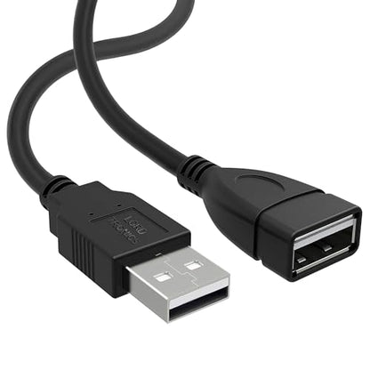 LORDTRONICS 3FT Male to Female Extension Cable USB A Male to USB A Female Data Transfer and Charging Adapter for Keyboard, Mouse, Printer, USB Flash Drive for Multiple Devices, Black - size: 3FT