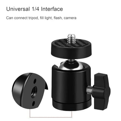 Mini Ball Head, 1/4" Swivel Mini Ball Head Screw Tripod Mount for LED Video Light, Microphone, Cameras, Camcorders, Smart Phone (2 Pack)
