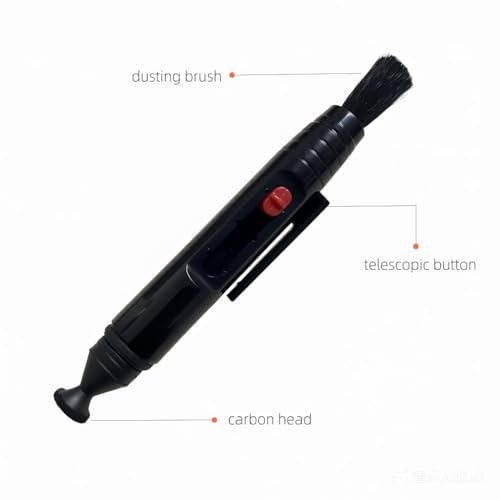2pcs Lens Cleaning Pen with Carbon Cleaning Head and Brush for DSLR Digital Camera and Drone, Telescope, Magnifying Glass, Mobile Phone Screen, etc.