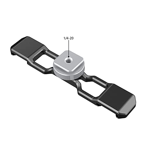 NICEYRIG Dual Cold Shoe Mount Flash LED Light Microphone Vlog Vlogging Extension Bracket with Shoe Mount 1/4 Thread Applicable for DSLR Camera Mini Tripod Monopod - 432