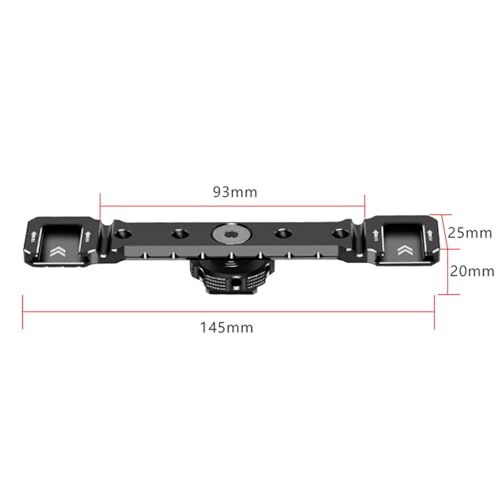 Aluminum Cold Shoe Mount Bracket Double Hot Shoe Extension Rod Plate Adapter for Camera Cage Mic LED Video Light Stand