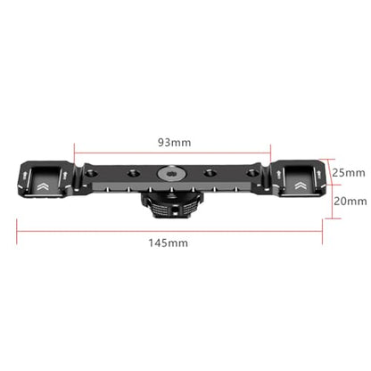Aluminum Cold Shoe Mount Bracket Double Hot Shoe Extension Rod Plate Adapter for Camera Cage Mic LED Video Light Stand